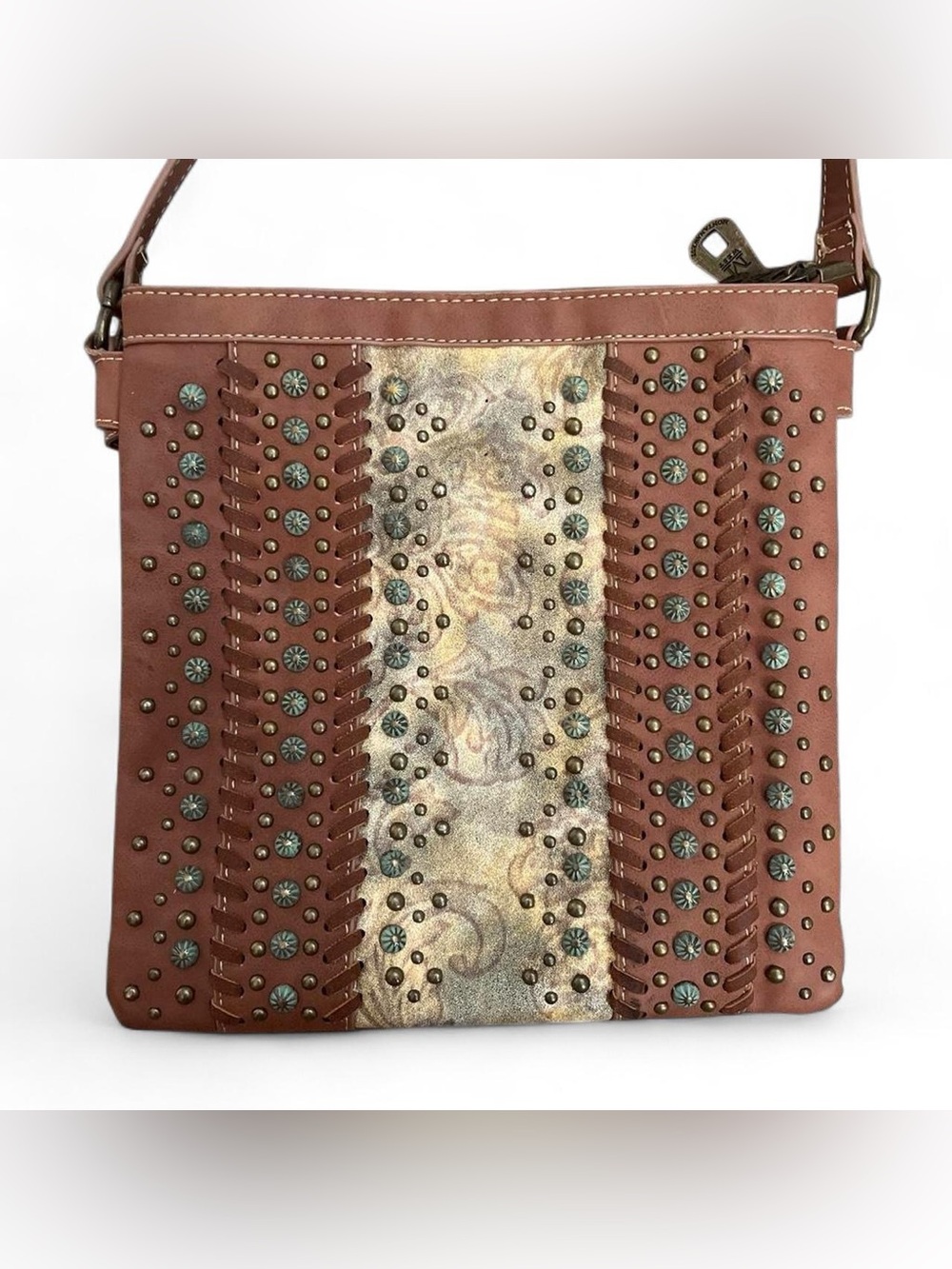 Studded Brown Montana West Crossbody Bag